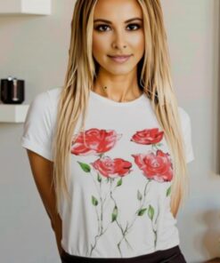 Camiseta pintada a mano Amapolas